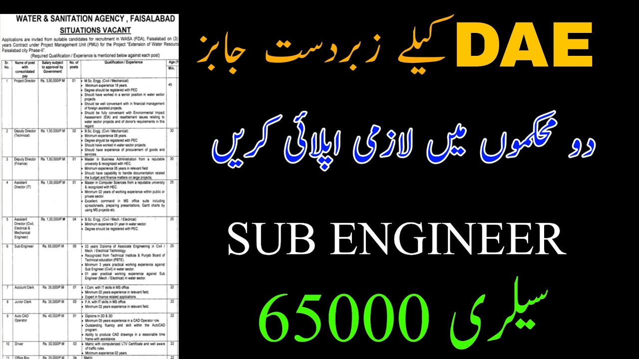 Sub Engineer Jobs 2021 For Diploma Holder Students