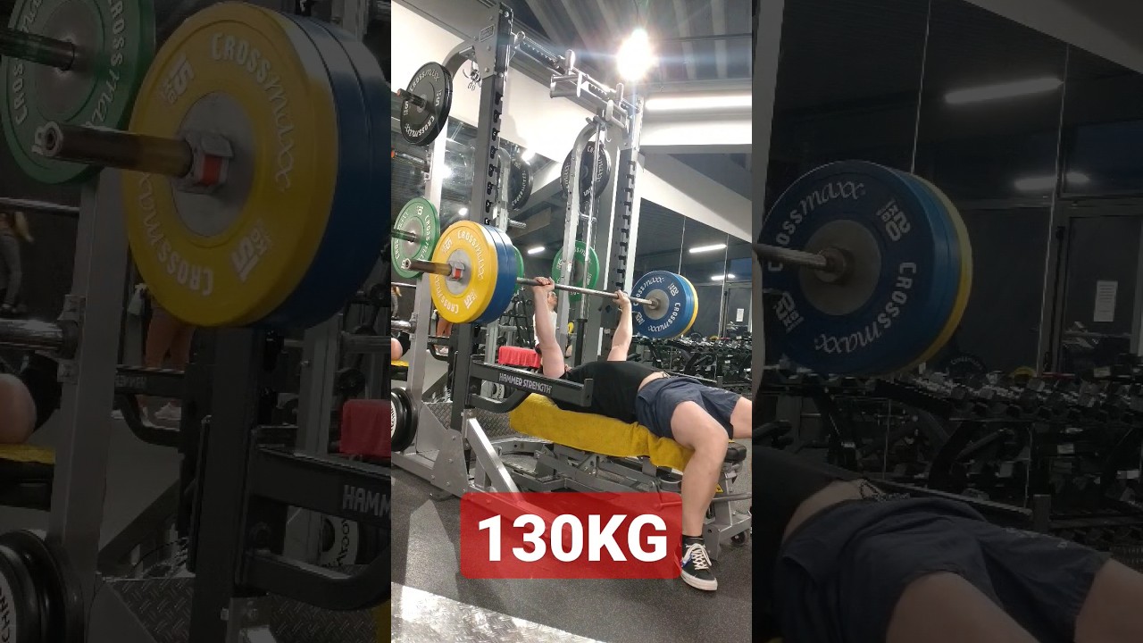 130KG BENCH PRESS UNLOCKED 🔓 FINALLY !! #shorts #gym #benchpress #130 #130KG