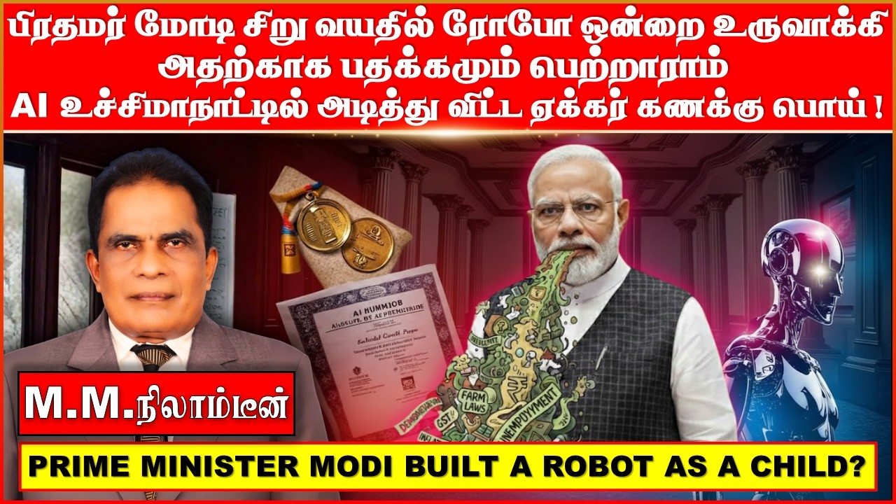 பிரதமர்  மோடி  சிறு வயதில்  ரோபோ ஒன்றை உருவாக்கி  அதற்காக பதக்கமும் பெற்றாராம் | ஏக்கர் கணக்கு பொய்!