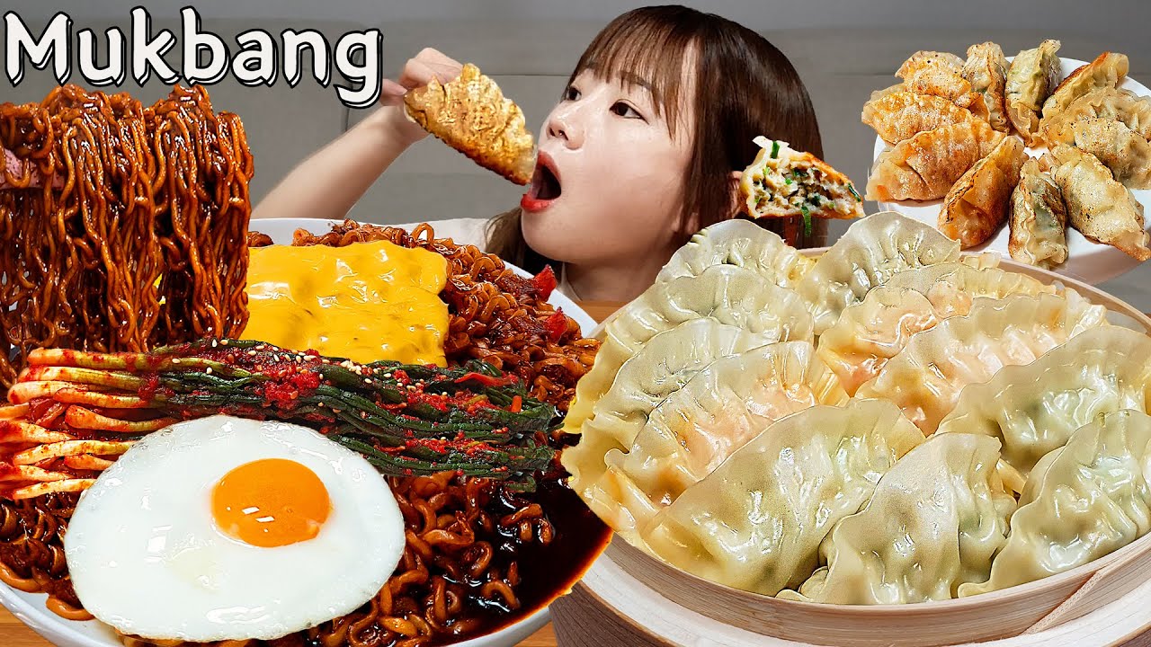 Sub)Real Mukbang- Джапагетти 🍜 Пельмени (мясо, креветки, кимчи) 🥟 Лимонное пиво 🍋 АСМР КОРЕЙСКАЯ ЕДА