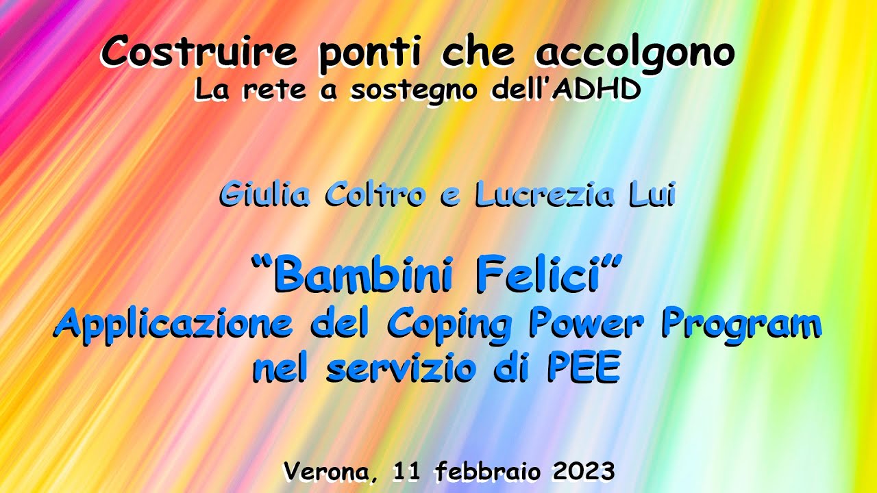 “Bambini Felici” – Applicazione del Coping Power Program nel servizio di PEE