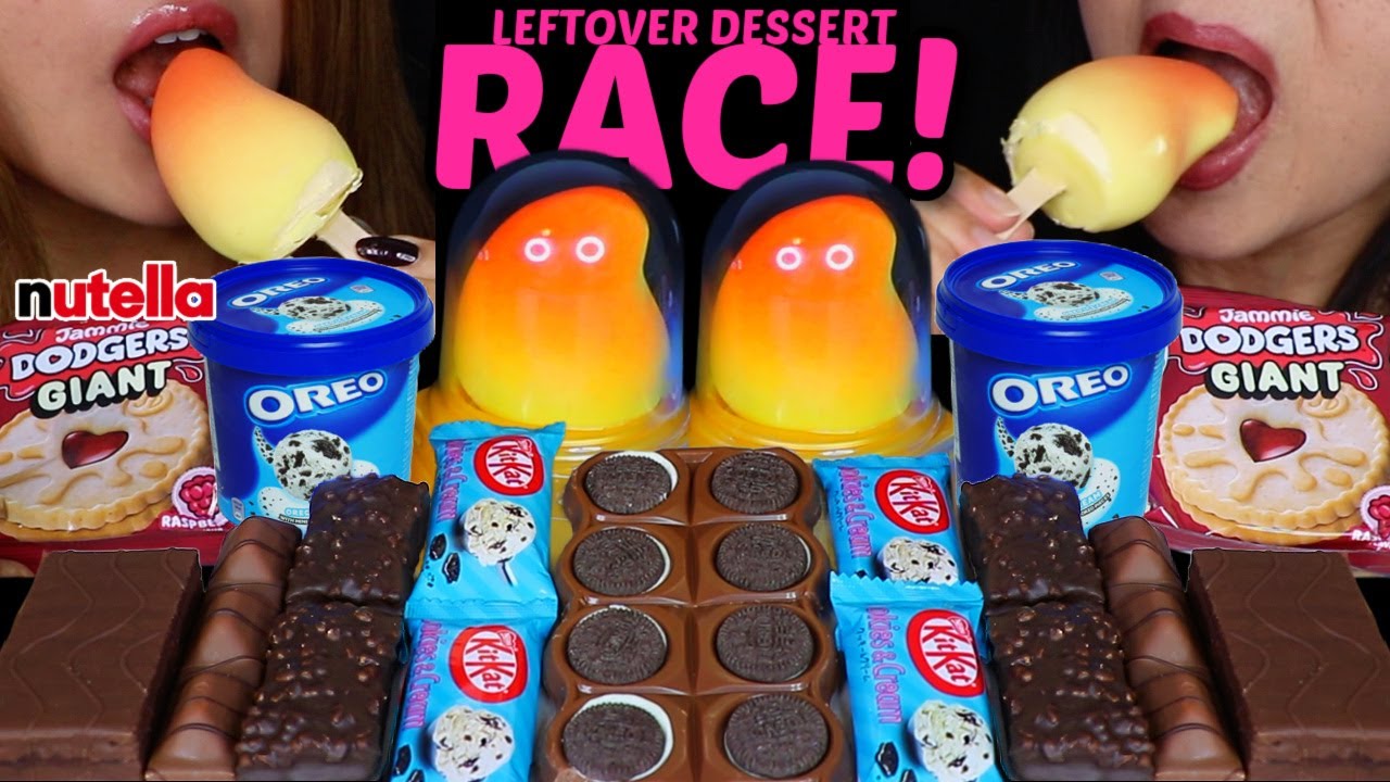 АСМР ОСТАТОЧНАЯ ДЕСЕРТНАЯ ГОНКА! ВИРУСНОЕ МОРОЖЕНОЕ С МАНГО, ПАТОННИКИ MILKA OREO, NUTELLA, KITKA...