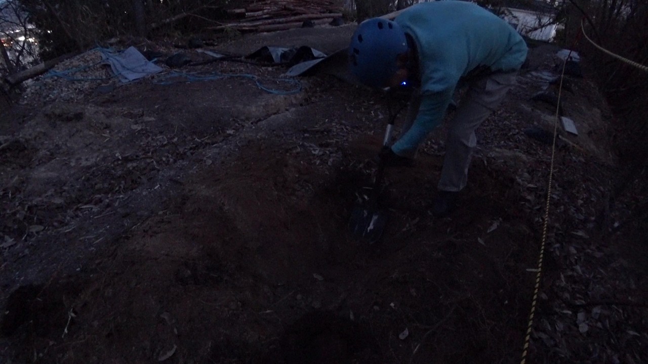 Nature Wonderland; just about finishing the big hole for the wild vine roots on the hilltop 20260312