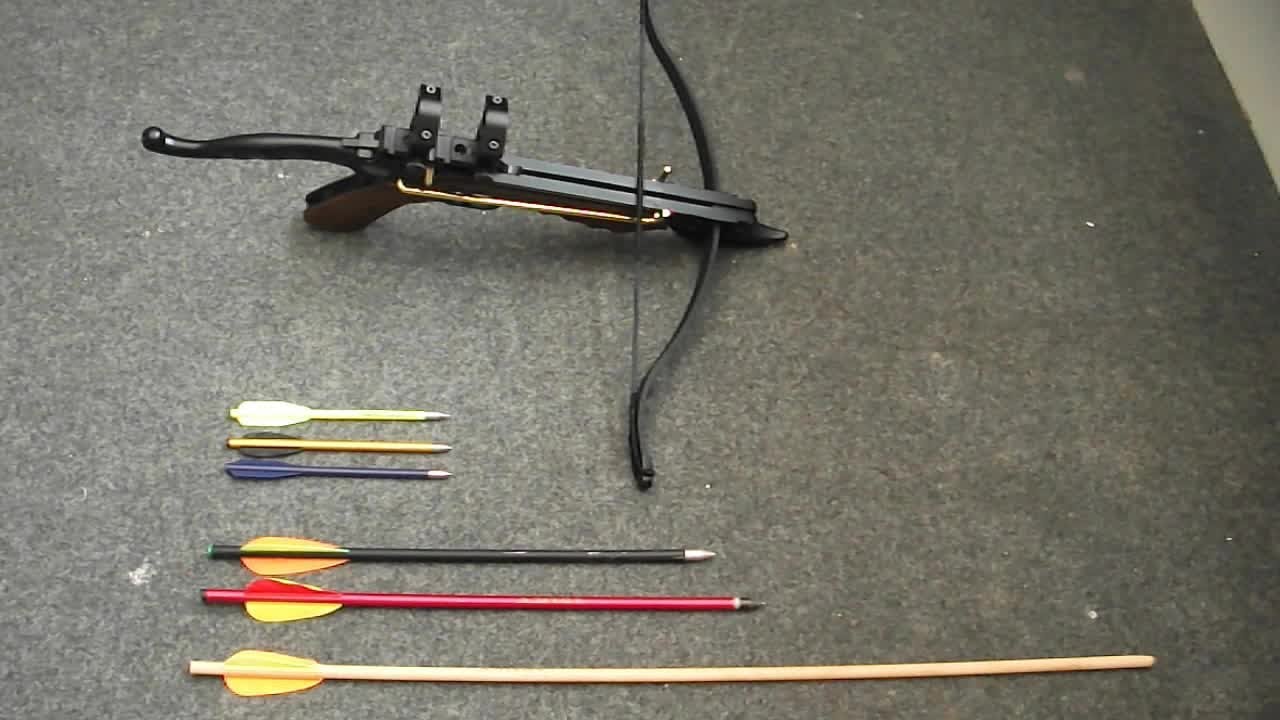Pistol Crossbow bolt test