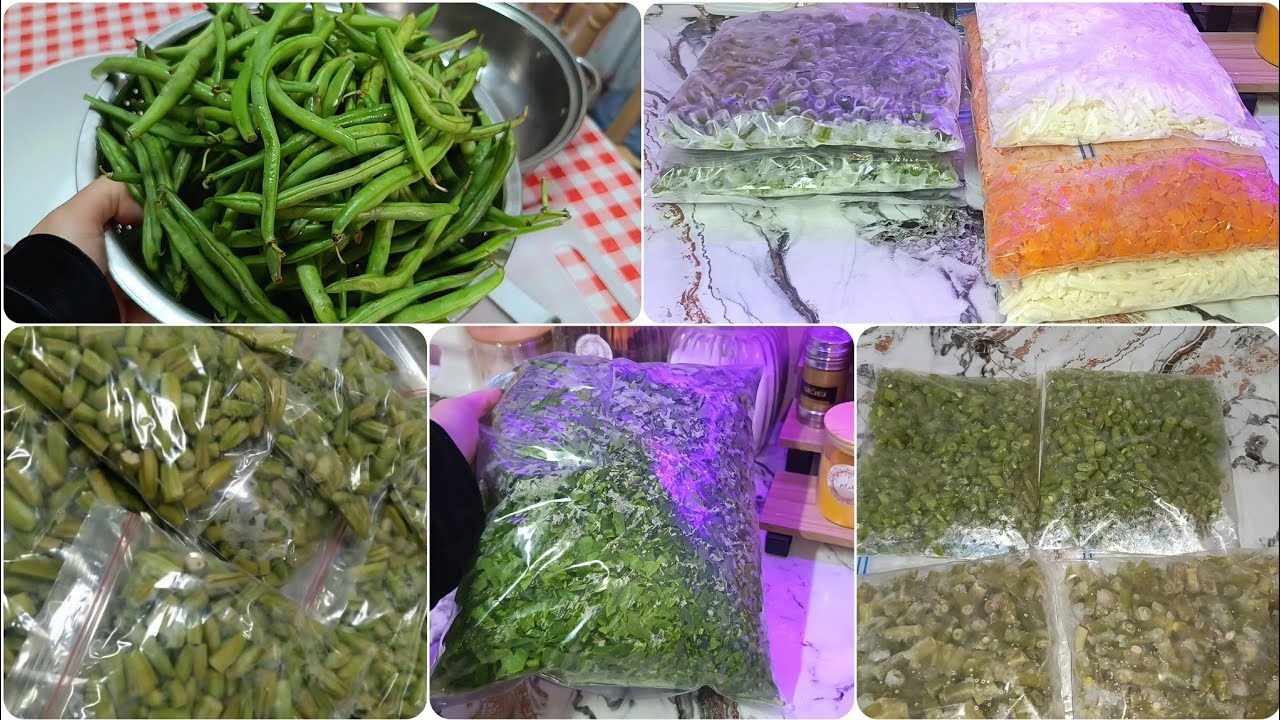 #تفريزات موسميه 🌿سبيناغ /جزر /فاصوليا خضراء شلون أحافظ على لونه الأخضر بعد التفزيز سنه كامله#اكسبلور