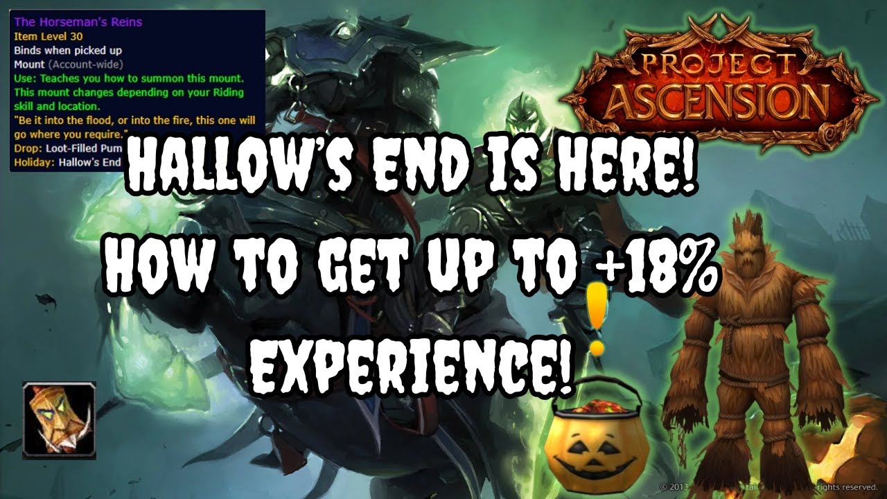 Hallow's End News + 18% Experience Buff! Project Ascension | Bronzebeard | World of Warcraft