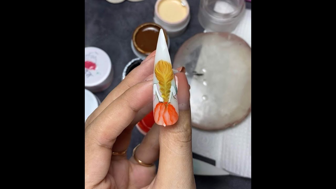 Vẽ nail-cách vẽ cô gái bím tóc bằng gel nhanh dễ -Trúc An nails mi