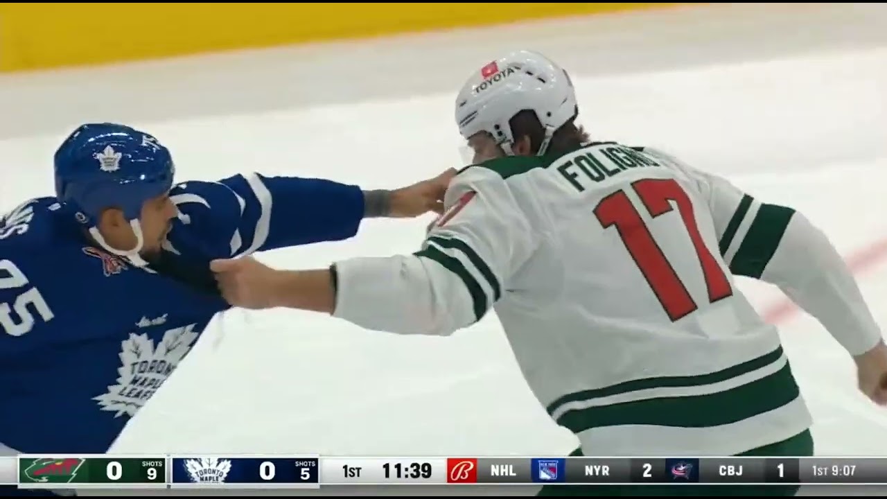 After laying a big hit, Ryan Reaves gets in fight with Marcus Foligno