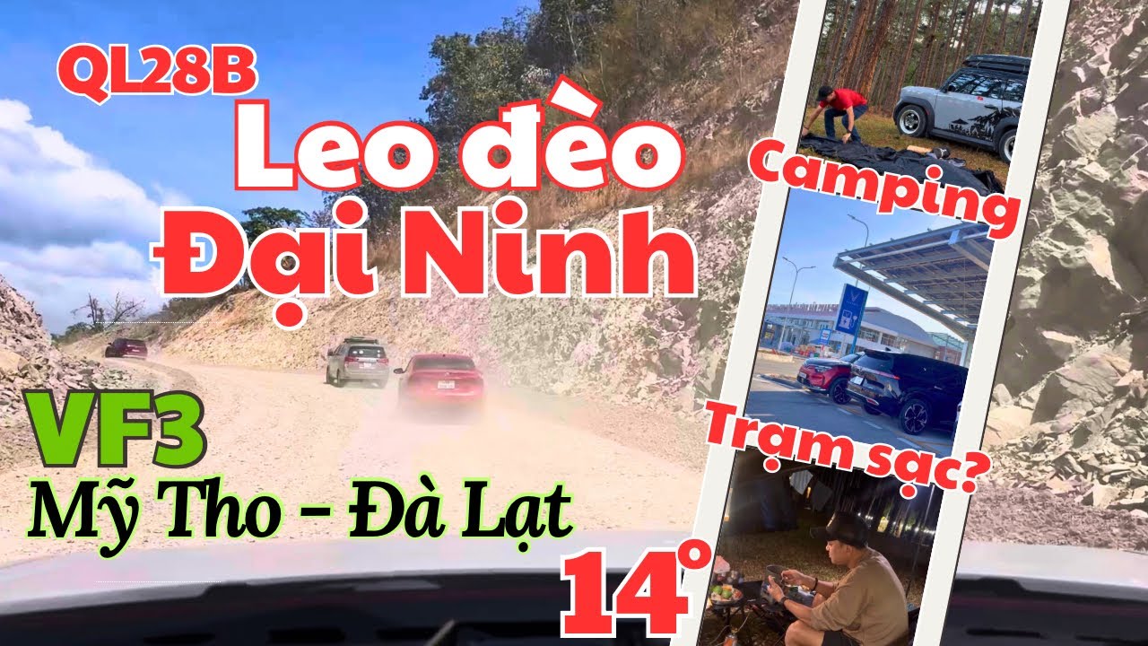 #62: VF3 leo đèo Đại Ninh QL28B? Camping đồi thông mát lạnh | Trạm sạc trên cao tốc #duyvf3vlog #vf3