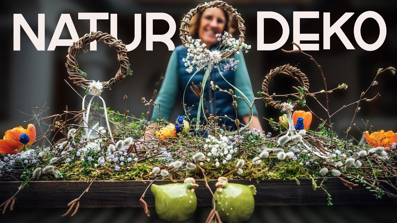 Titel: DIY Fr&uuml;hlingshafte (&ouml;sterliche) Deko aus Naturmaterialien f&uuml;r den Tisch usw! 🌿🐣🌷