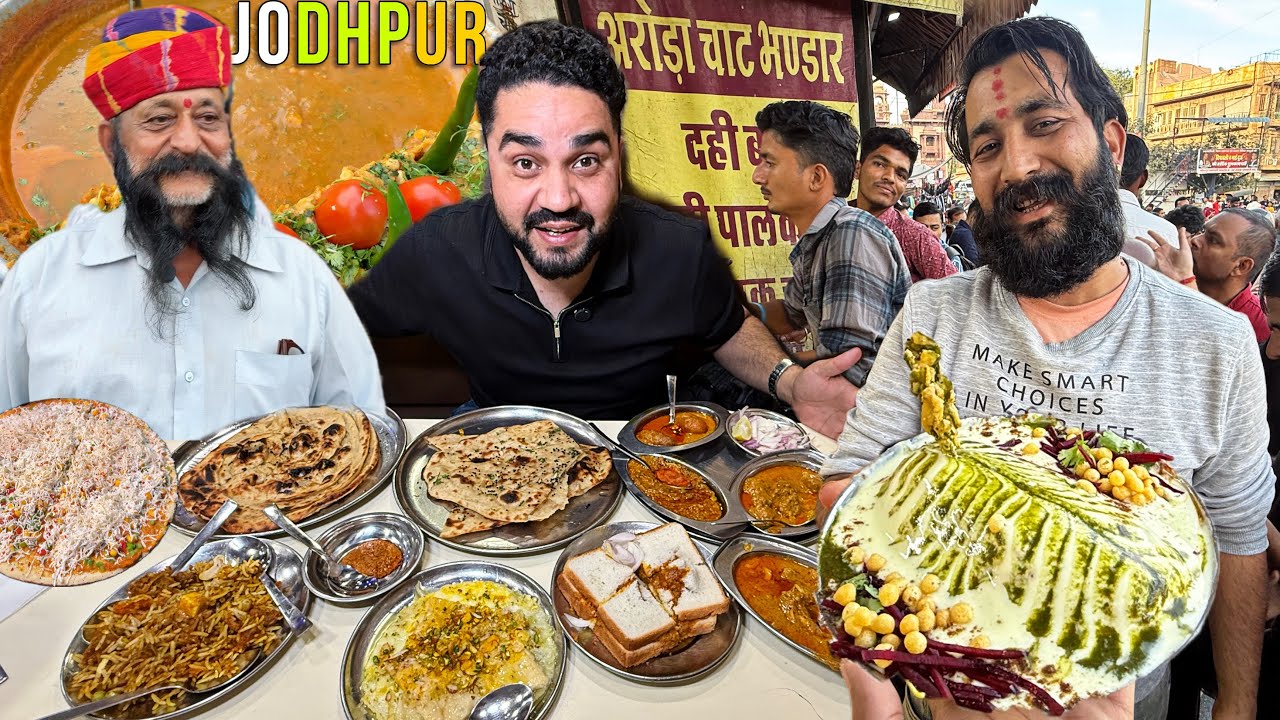 TOP Class Street Foods of JODHPUR | Shahi Cream BHALLA, TIKKI Chaat, COCONUT IDLI, Daal Baati