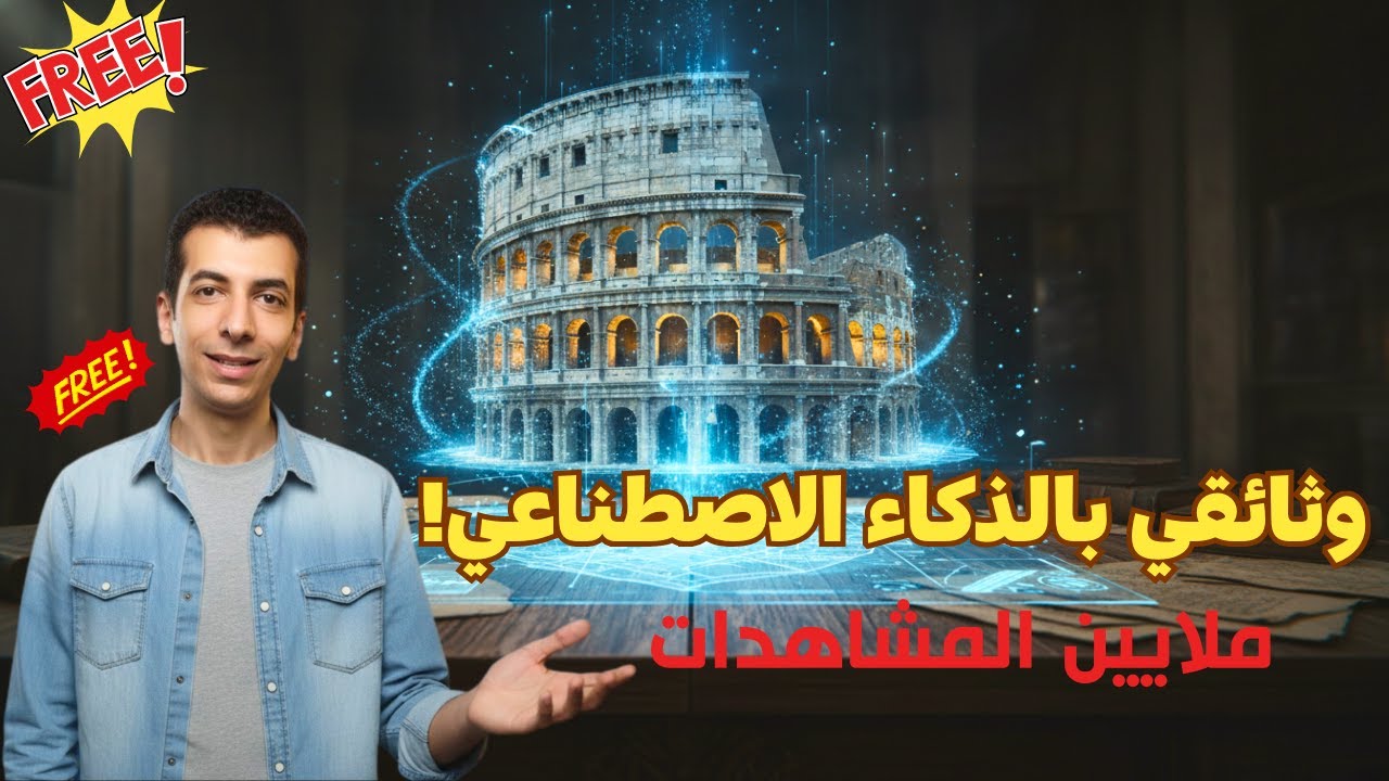 كيف تصنع فيديوهات وثائقية احترافية بالذكاء الاصطناعي مجاناً 🔥 من خريطة إلى معلم تاريخي (بدون خبرة)