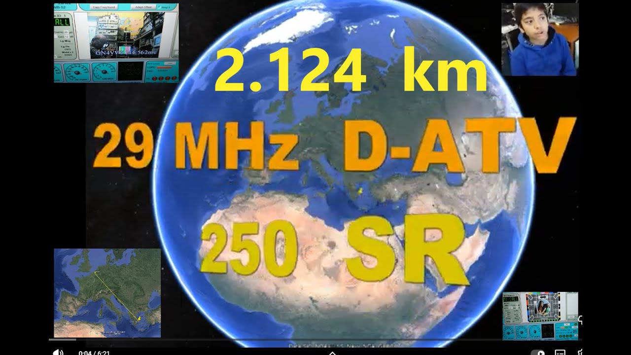 29 MHz FIRST D-ATV  WITH 250sr, REAL VIDEO STREAMING ,DISTANCE 2.124 km, BELGIUM - GREECE 16-11-2025