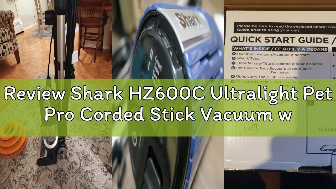 Review Shark HZ600C Ultralight Pet Pro Corded Stick Vacuum with PowerFins & Self-Cleaning Brushroll,