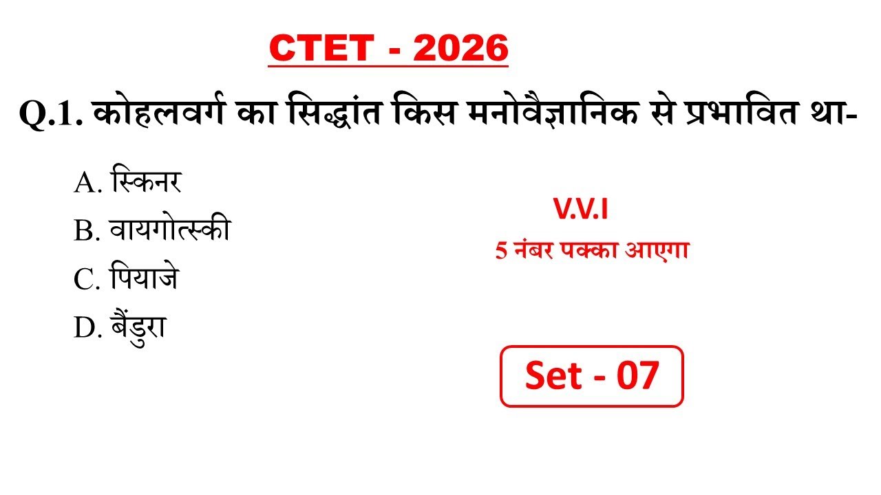 CTET 2026 Important Questions cdp