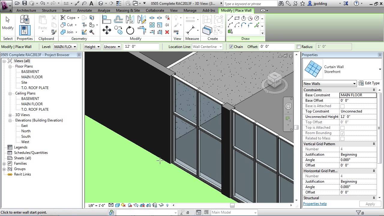 Revit Architecture 2013 Tutorial | Curtain Walls