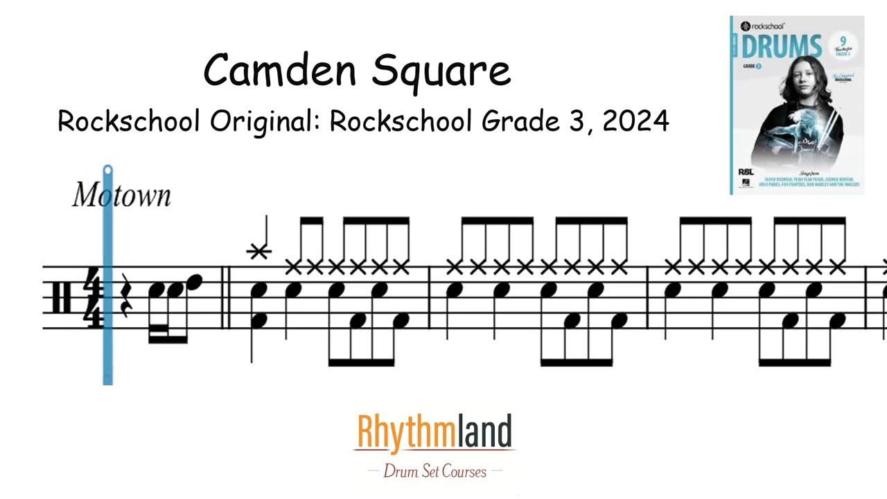 'Camden Square' - Rockschool Grade 3 Drum Score | Full Play-Along (2024)
