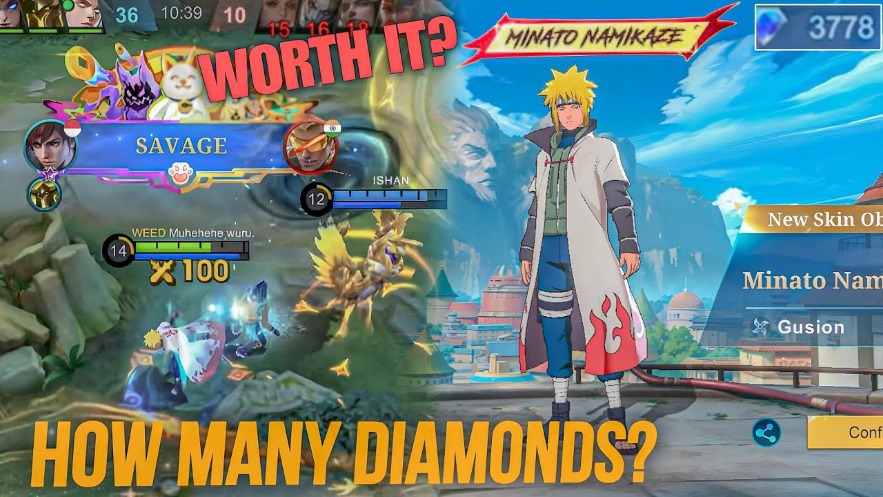 GUSION MINATO SKIN | HOW MANY DIAMONDS SPENDED | RYUK OFFICIAL 