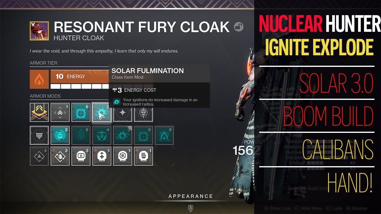 Hunters go BOOM! Solar 3.0 Hunter scorch/ignite and explode build! Calibans Hand Destiny 2
