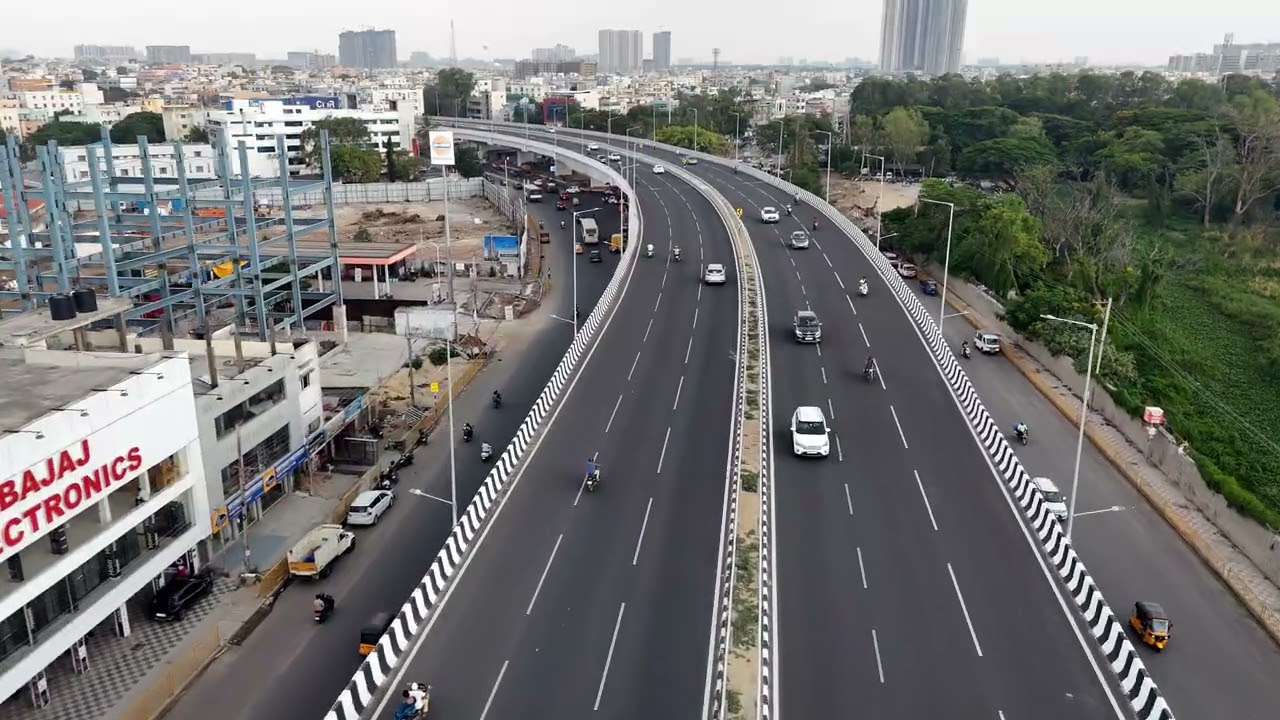Stunning 4K Drone View : New BHEL‑Lingampally Flyover Unveiled in Hyderabad