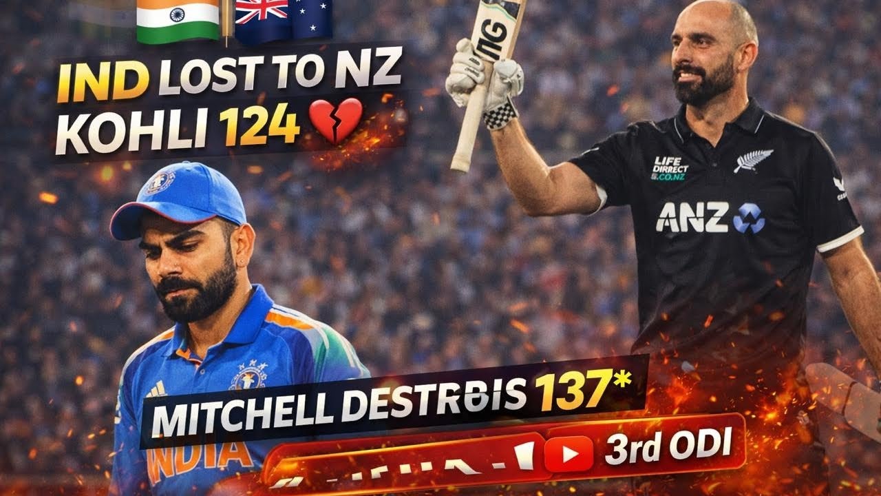 Virat Kohli 124 BUT India Lose! 😱 Daryl Mitchell’s 137 Seals Series | IND vs NZ 3rd ODI