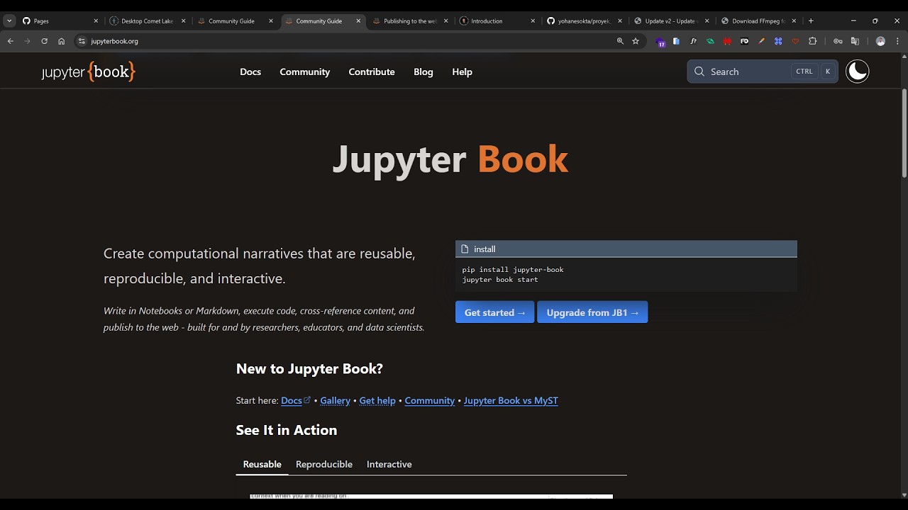 CARA INSTALL JUPYTERBOOK V2 + DEPLOY GITHUB PAGES STATIS
