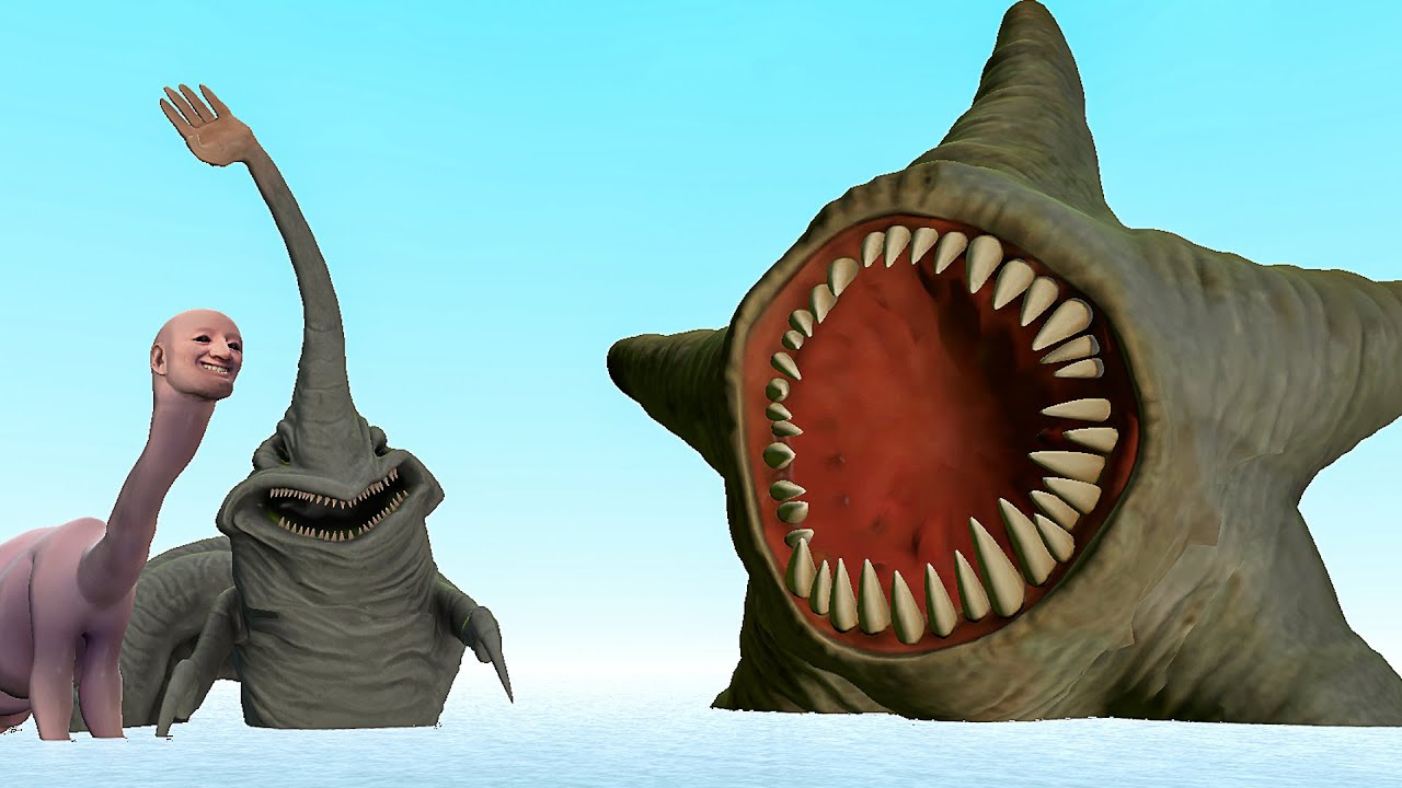 NEW STAR FISH MONSTER VS HAND SEA MONSTER & WE SWAM TOO FAR IN THE OCEAN! WHO IS THE BOSS? - Gmod