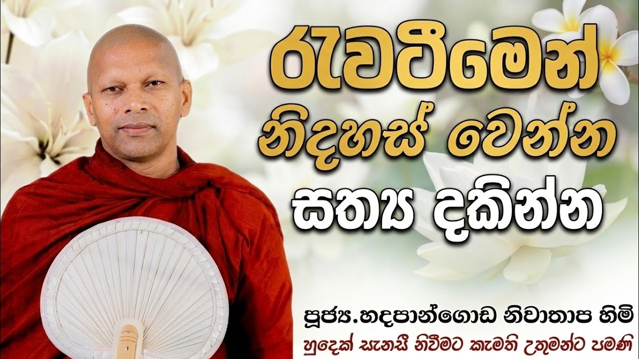 රැවටීම නිදහස් වෙන්න, සත්‍ය දකින්න #ven.Hadapangoda Niwathapa thero#dharmayai obai #pahura 