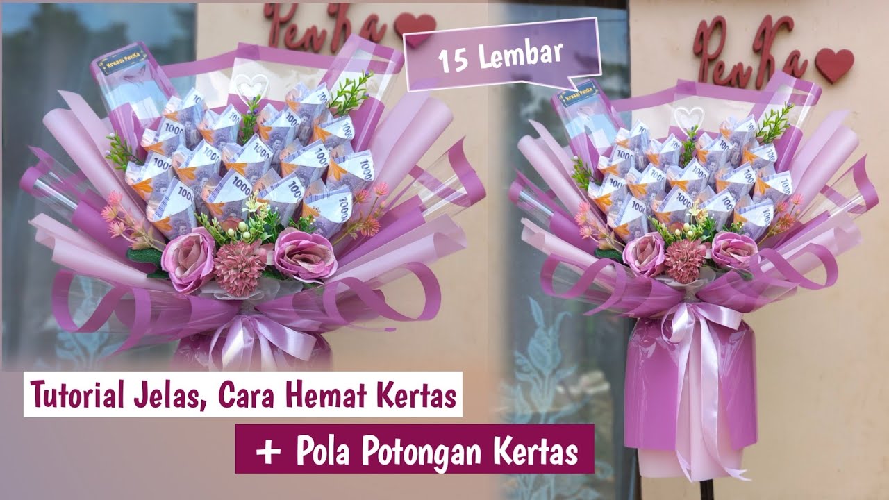 Buket Uang 15 Lembar Rp 10.000 || Tutorial Simple Hemat Kertas
