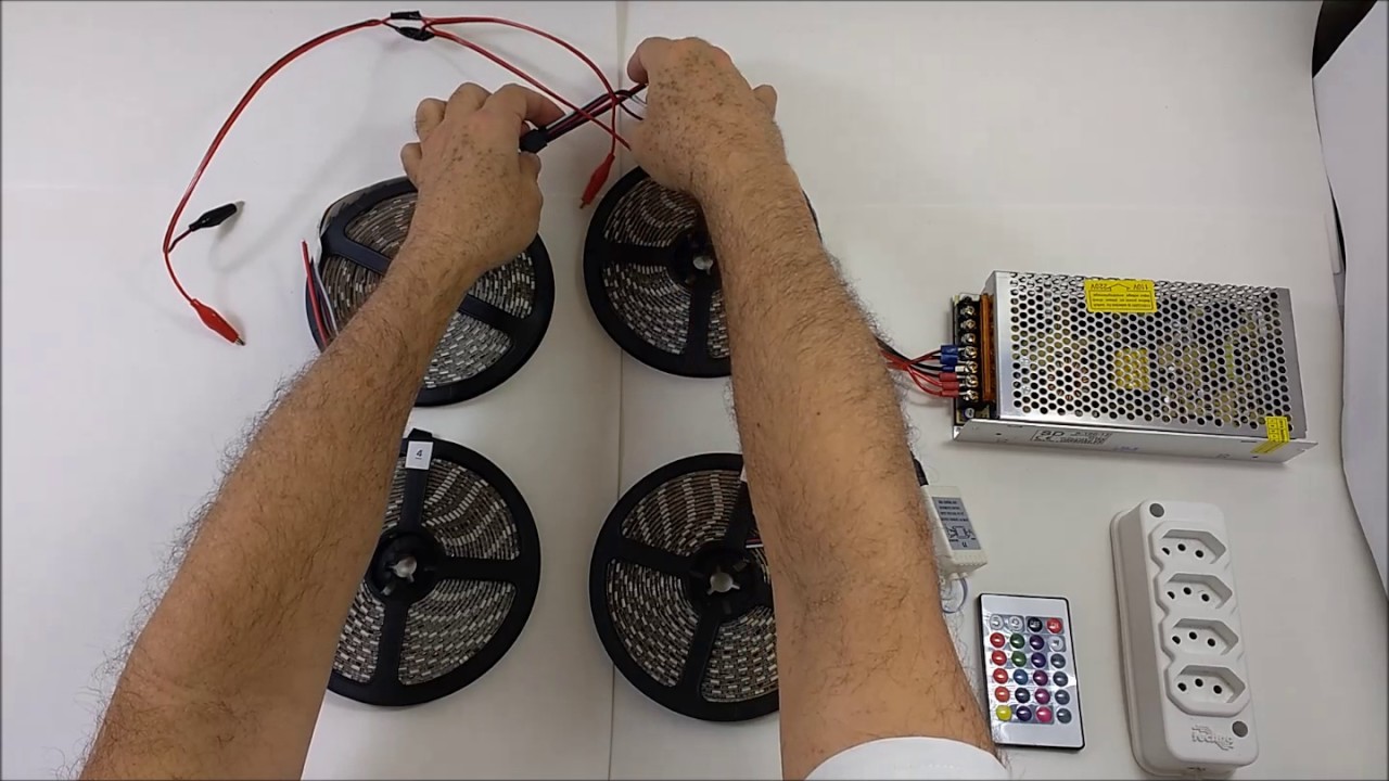 Instruções para montagem de fita de Led Kit 15 e 20m
