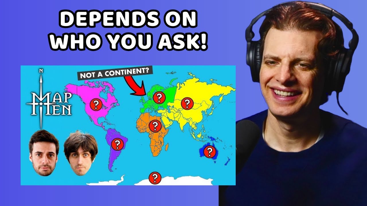 American Reacts to How Many Continents Are There by Map Men