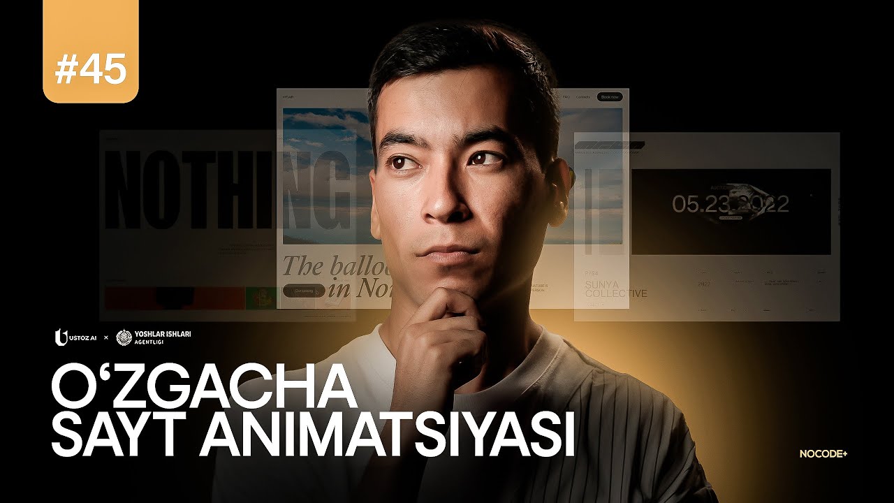 Sotuvchi saytlar uchun animatsiya tayyorlash | UstozAI | Bepul No-Code kursi, 45-dars