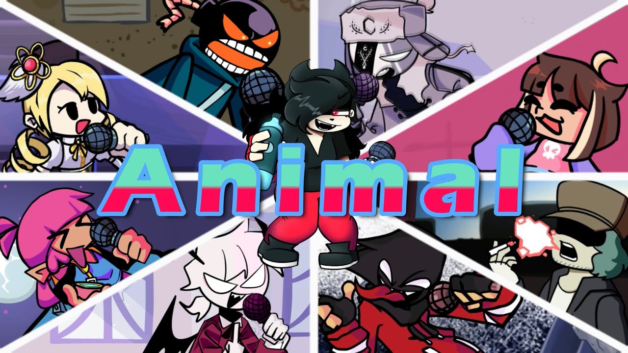 【FNF】Animal but Every Turn a Different Character Sings It【FNF Cover】