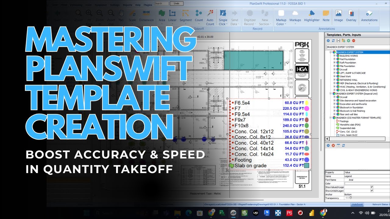 Освоение шаблона PlanSwift / Повышение точности и скорости расчета количества