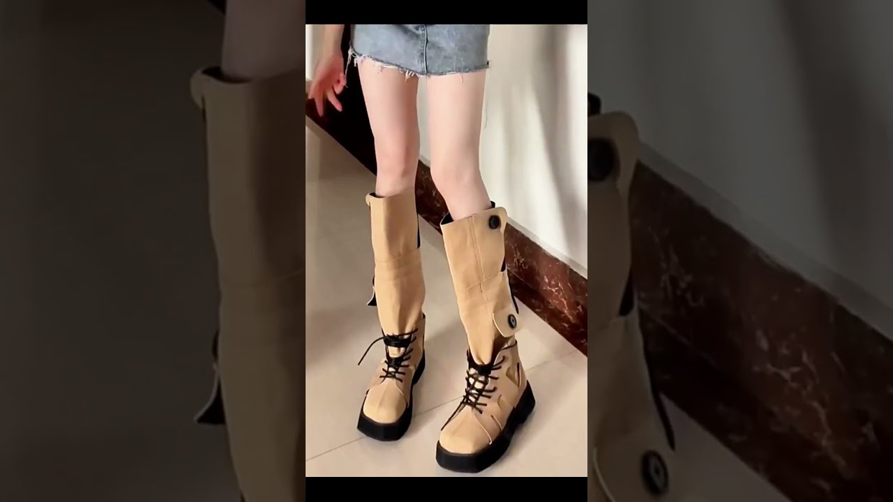 Unique Design Sense! Drawstring Hiking Boots - Square Toe, Platform Mid-Calf Boots for girl!