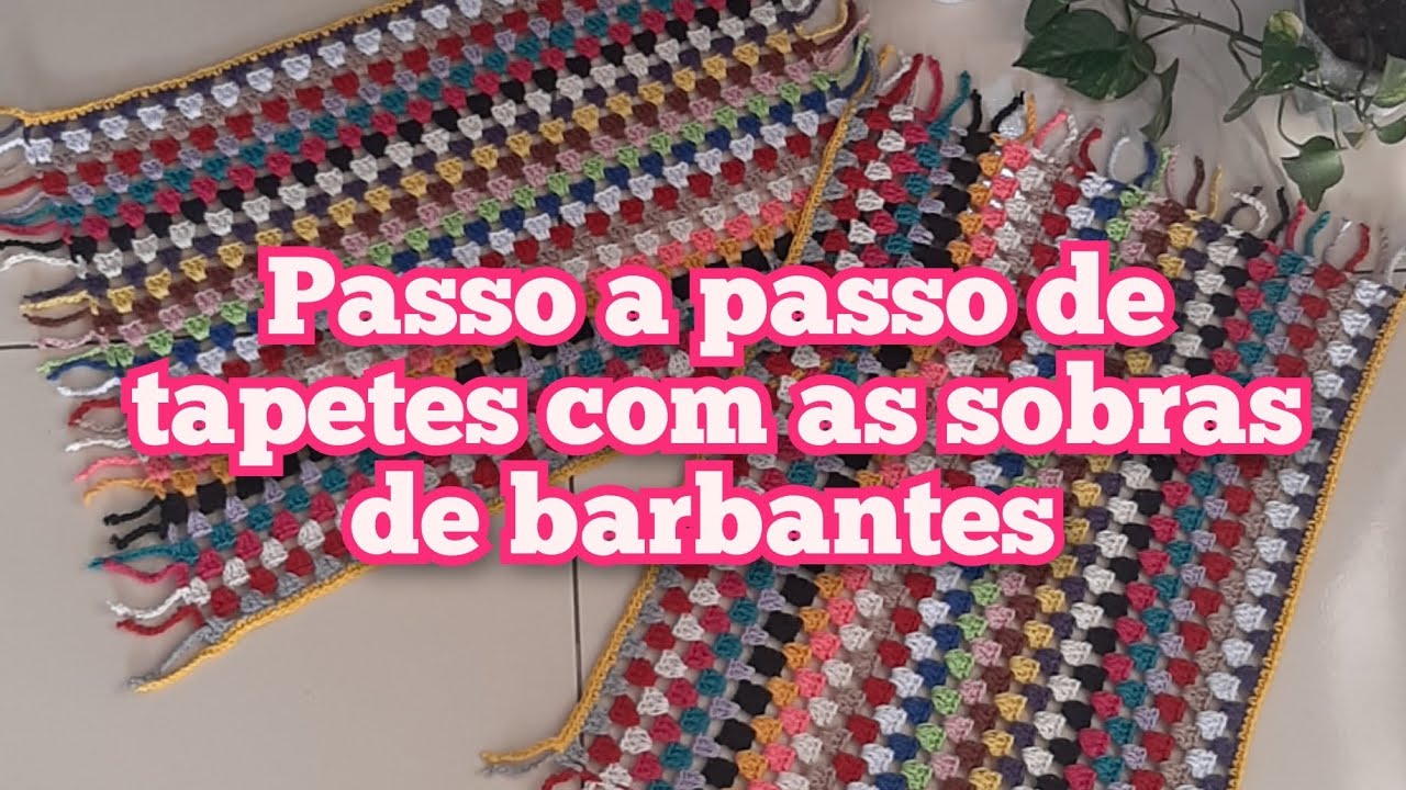 PASSO A PASSO DE MAIS UMA OPÇÃO DE TAPETE COM SOBRAS DE BARBANTES.