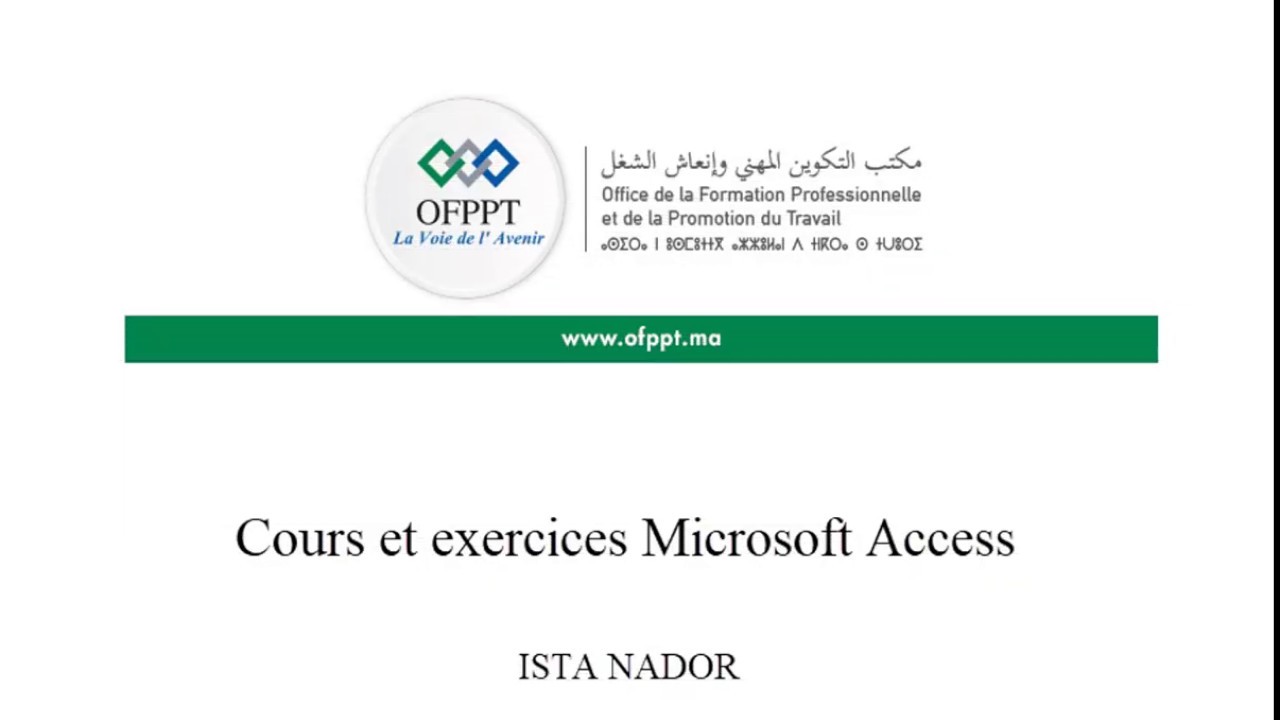 Examen Fin formation TSD 2019  Microsoft Access