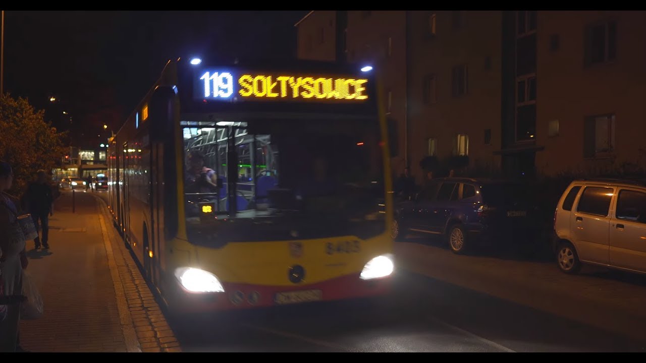 Poland, Wrocław, bus 119 night ride from  FAT to Muchobór Wielki