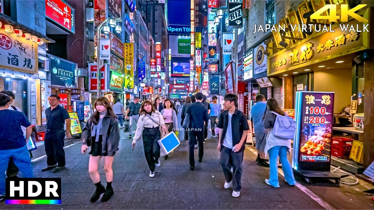 Tokyo Japan - Hatagaya to Shinjuku, Summer Evening Walk &bull; 4K 60fps HDR