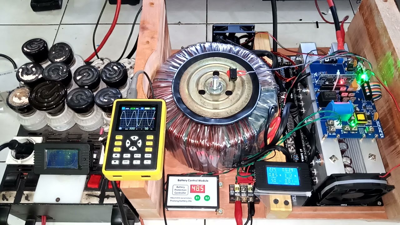 26010212X46QJF  Test uji LVD & beban inverter low frekuensi 6kW 48V siap pakai + KWH