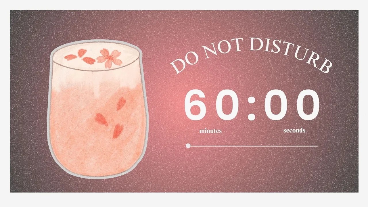 5 Hour Study With Me 🌸 Cherry Blossom Latte | 60/15 Pomodoro Timer + Ocean Sounds