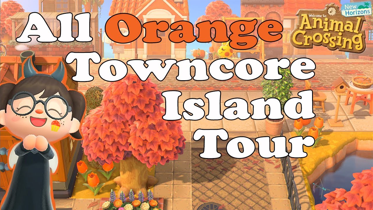 Cozy Late Fall All Orange Towncore Island Tour & DA Release | Animal Crossing: New Horizons