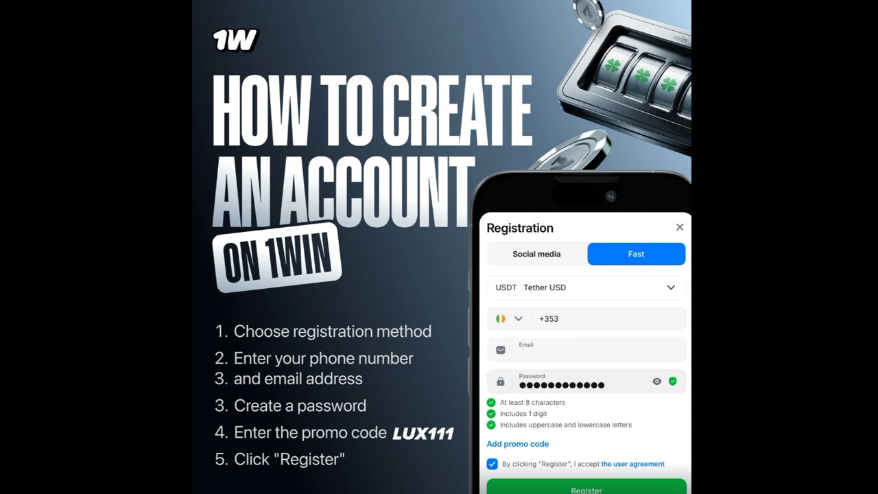 1win registration | Get a bonus upon registration, Promo code for a deposit #1win #promocode 