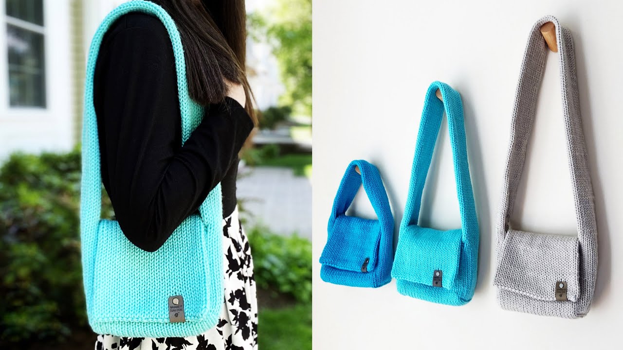 How to Knit a Messenger Bag Purse! (Circular Knitting Machine Pattern & Tutorial)