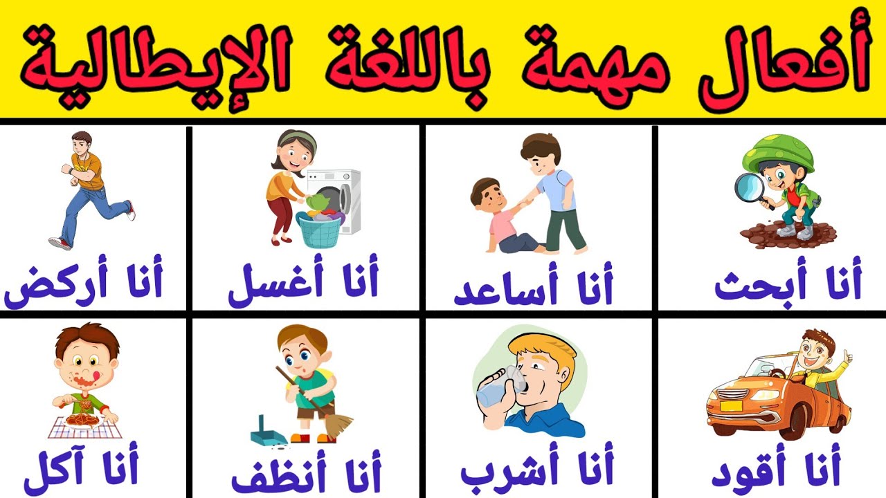 تعلم أهم الأفعال التي نستعملها في الحياة اليومية باللغة الإيطالية | تعلم اللغة الإيطالية بسهولة