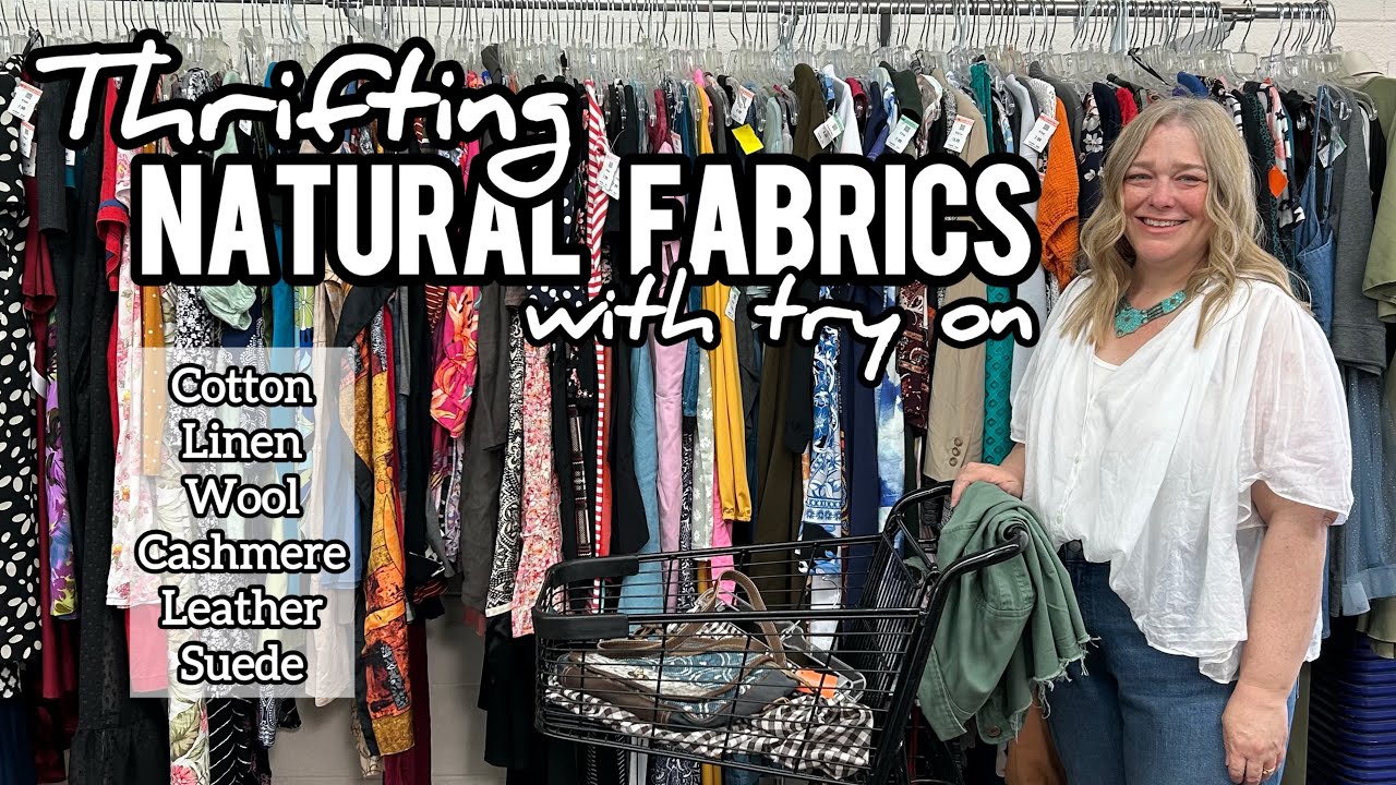 Thrifting Natural Fabrics with Try On | Cotton, Linen, Wool, Cashmere, Leather, Suede