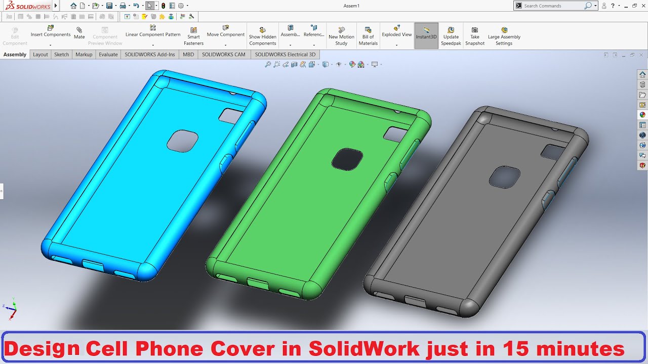 Solidworks tutorial Cell Phone cover casing Design. How to draw cell phone case in solidworks.
