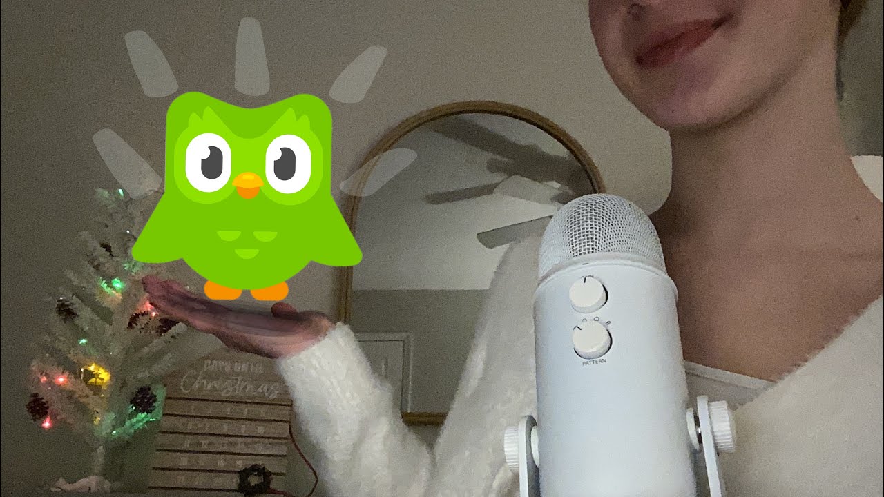 ASMR I Teaching you french with “Duolingo” 💚