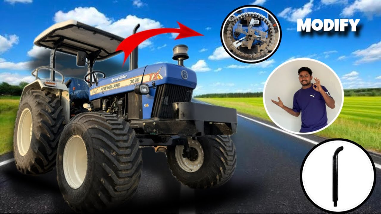Holland में New Silencer और Steering Attach|| Tractor Modified 👍