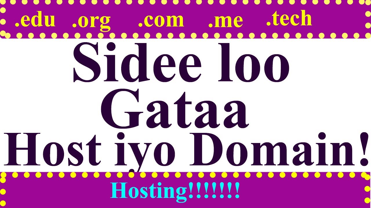 LIVE LESSON ! Sidee loo gataa HOST iyo FREE DOMAIN? PRACTICAL?